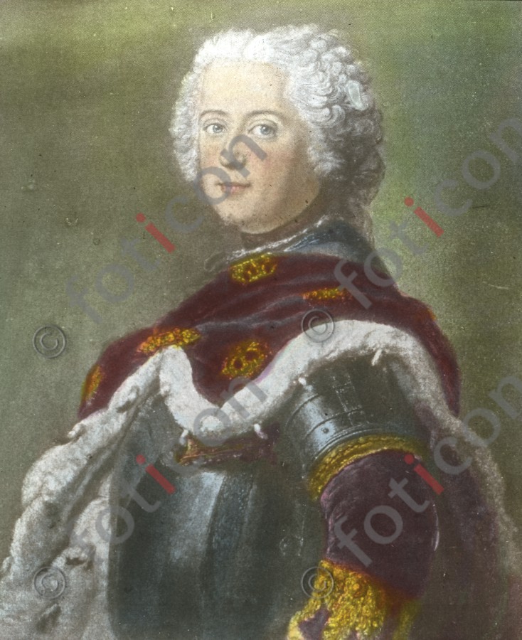 Portrait König Friedrich II.; Portrait of king Frederick II - Foto foticon-simon-fr-d-grosse-190-018.jpg | foticon.de - Bilddatenbank für Motive aus Geschichte und Kultur